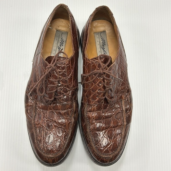 MEZLAN "SALZBURG" Genuine Crocodile Shoes Loafers Shoe 10 EUC - Picture 2 of 15